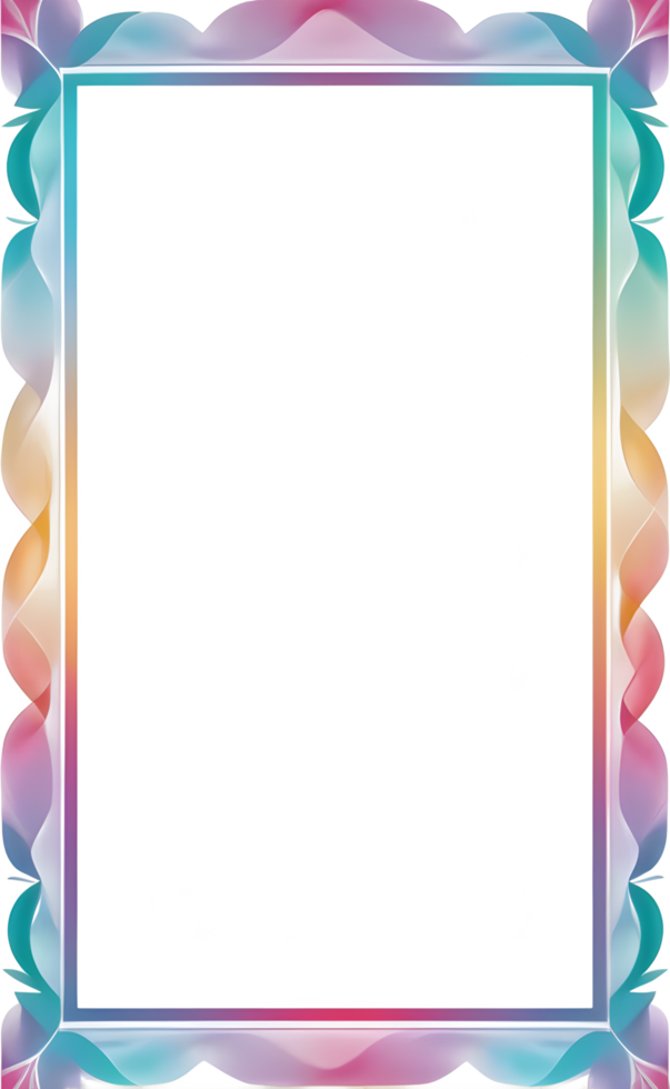 AI generated Beautiful Frame of Colorful Leaves Png Transparent Background