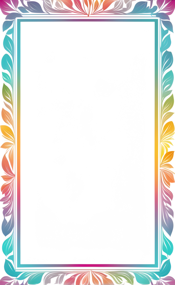 AI generated Beautiful Frame of Colorful Leaves Png Transparent Background