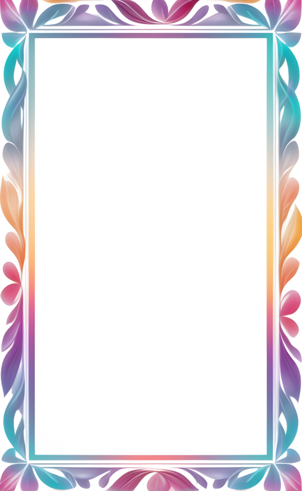 AI generated Beautiful Frame of Colorful Leaves Png Transparent Background