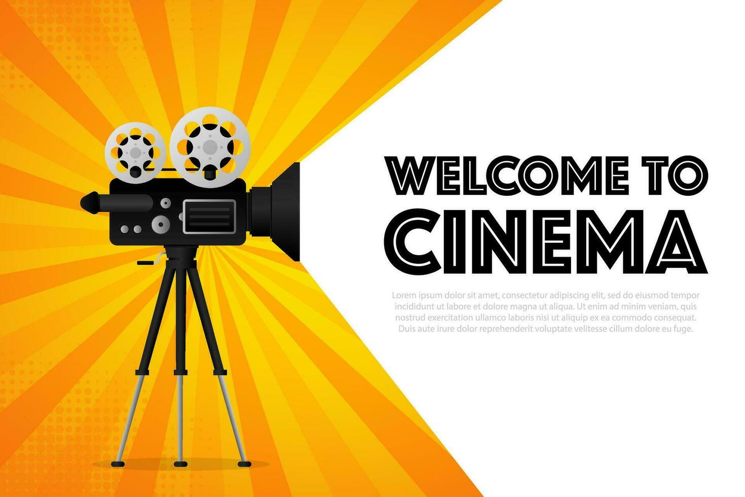 Movie projector, Retro cinema. Cinematography festival. Movie time. Vector illustration.