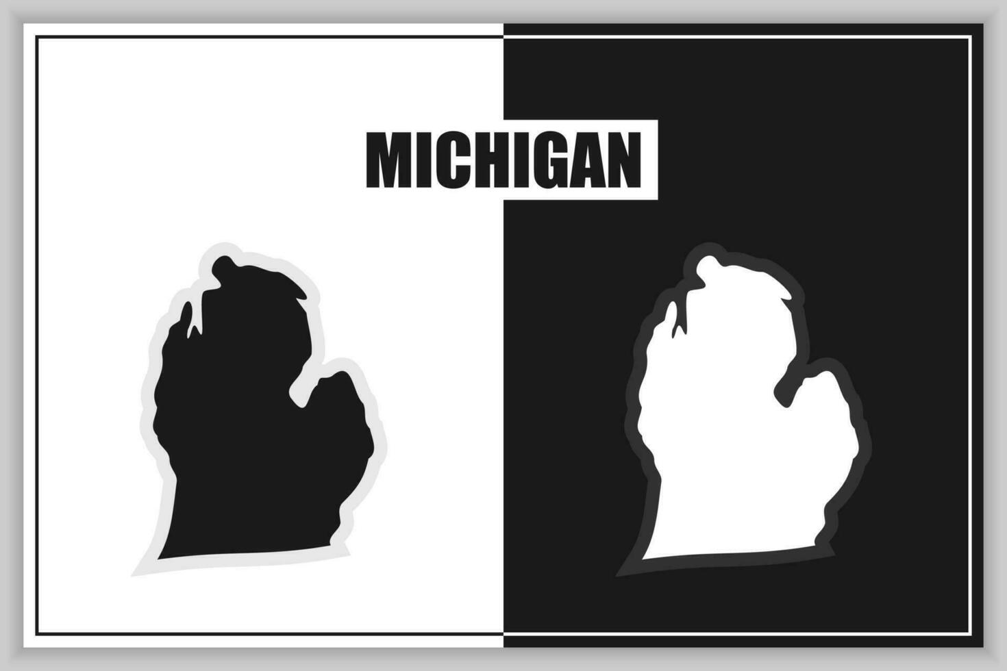 Flat style map of State of Michigan, USA. Michigan outline. Vector illustration