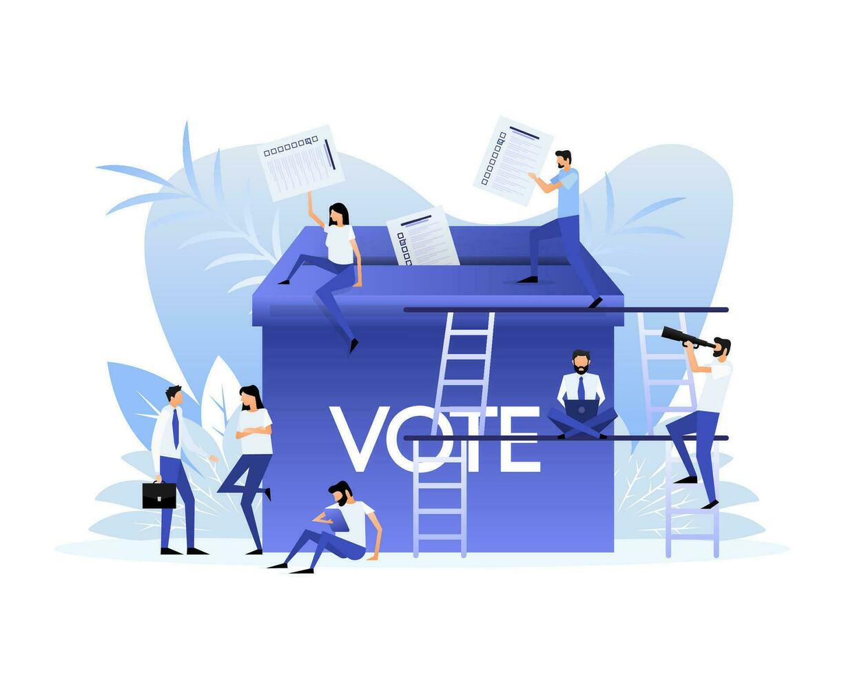 WebFlat vote people for concept design. Vector flat illustration