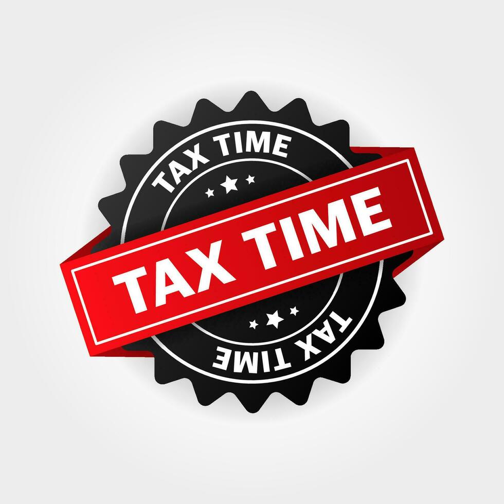 Tax time label isolated icon vector illustration design.