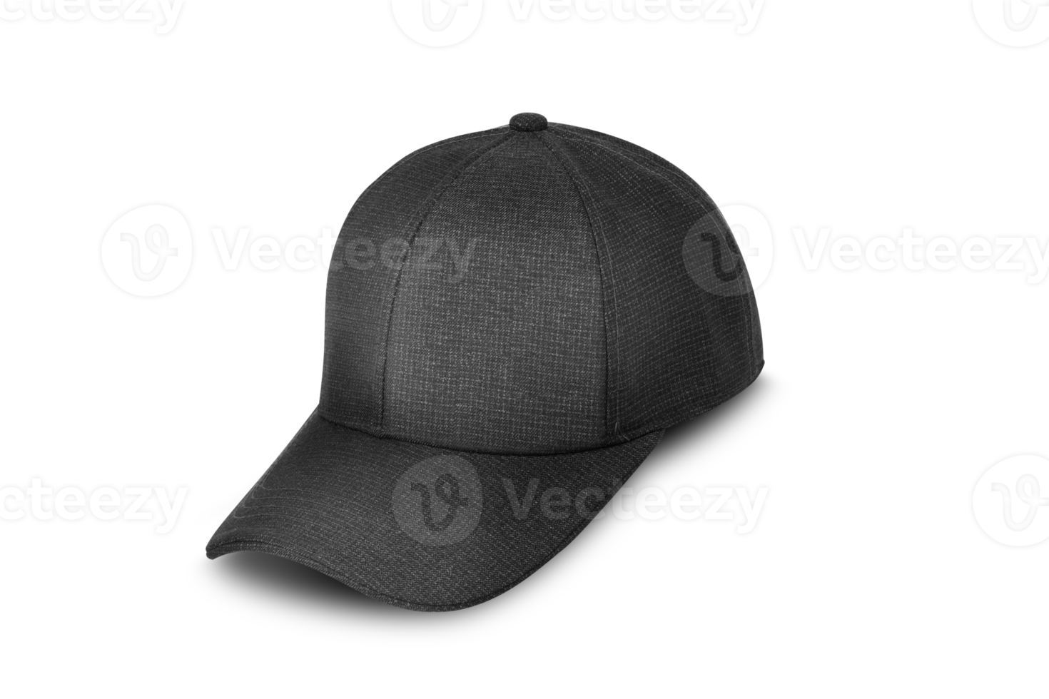 Black baseball cap. Sports hat with visor isolated on a transparent png