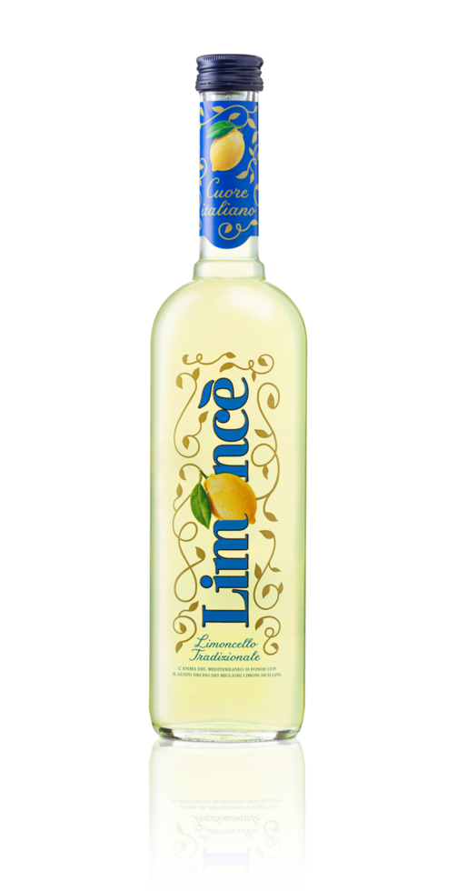 Limonce, natural limoncello bottle made from Sicilian lemon png