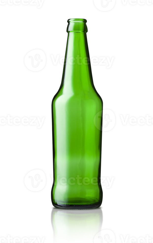 Empty green beer bottle isolated on the transparent background png