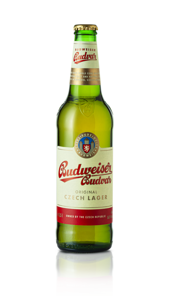 Budweiser lager beer isolated on transparent background png