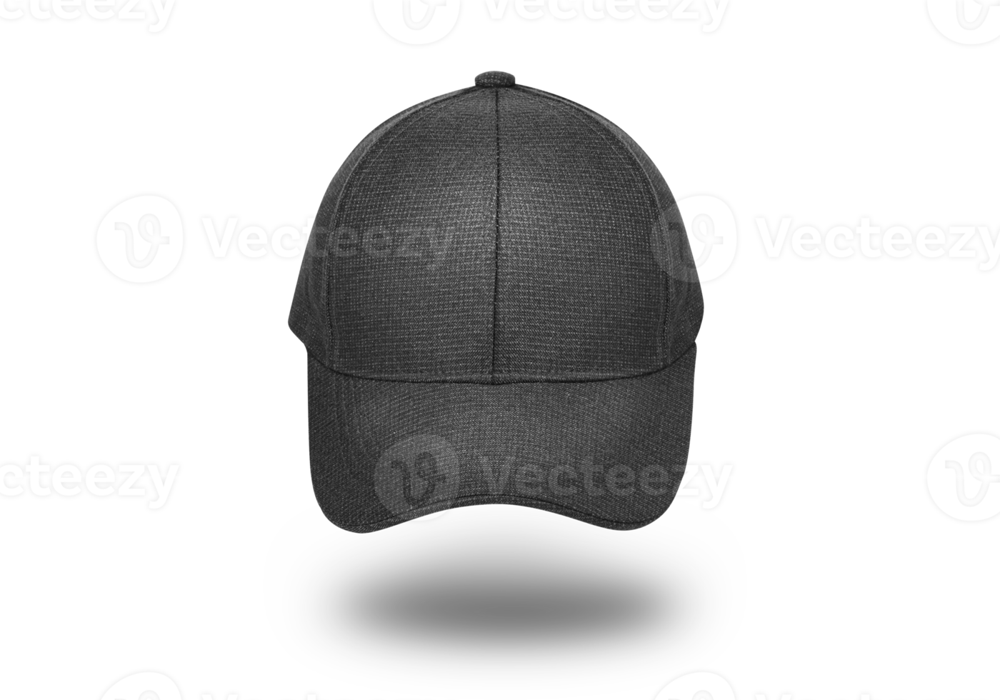 Black baseball cap. Sports hat with visor isolated on a transparent png