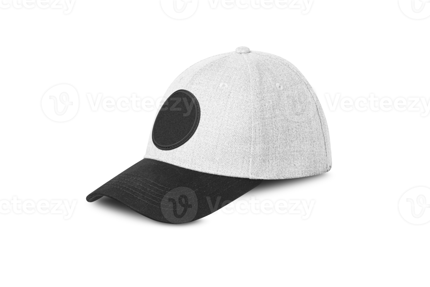 Grey baseball cap. Sports hat with visor isolated on a transparent png