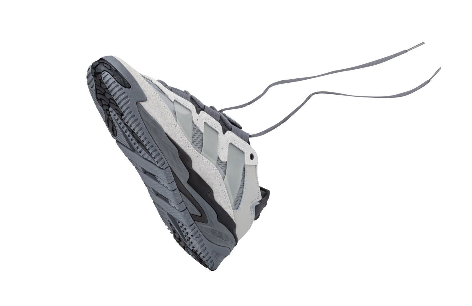 Sneakers Adidas Niteball. Futuristic design sneakers in flight isolated on a transparent background png