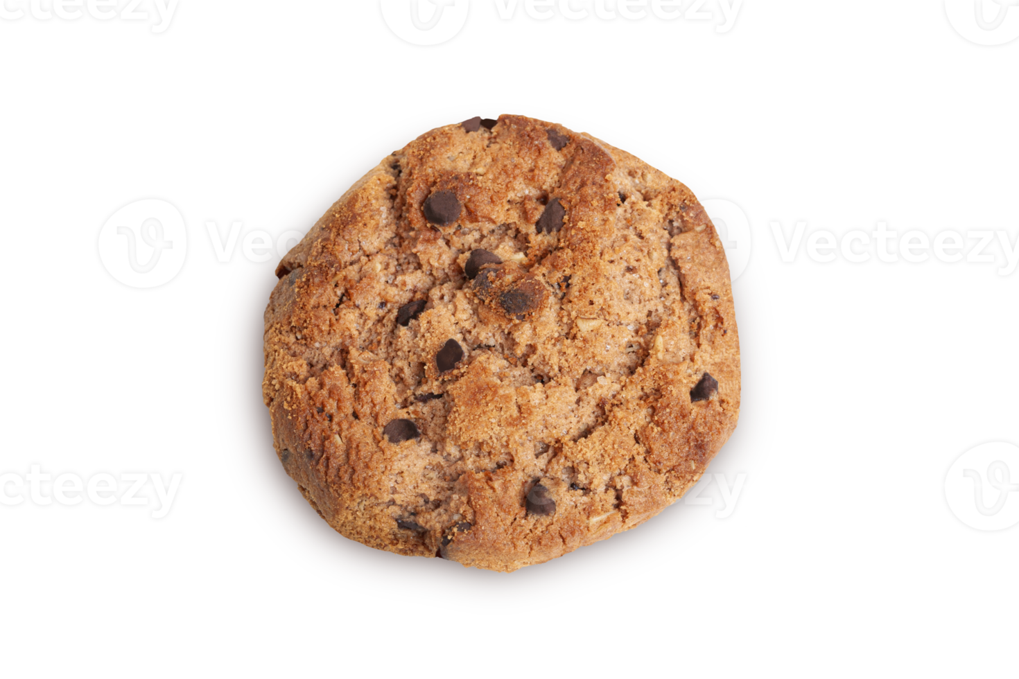 Chocolate chip cookie, isolated on  transparent background png
