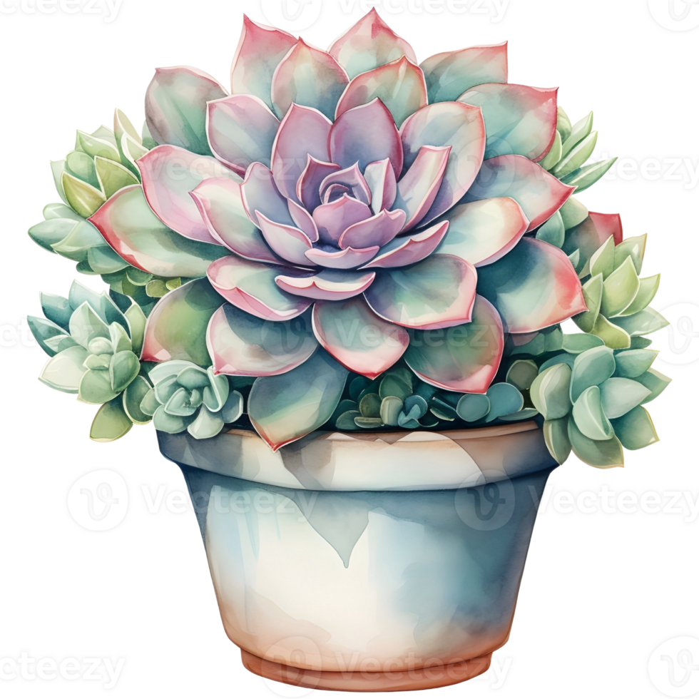 AI generated Secculent Plant in pot png