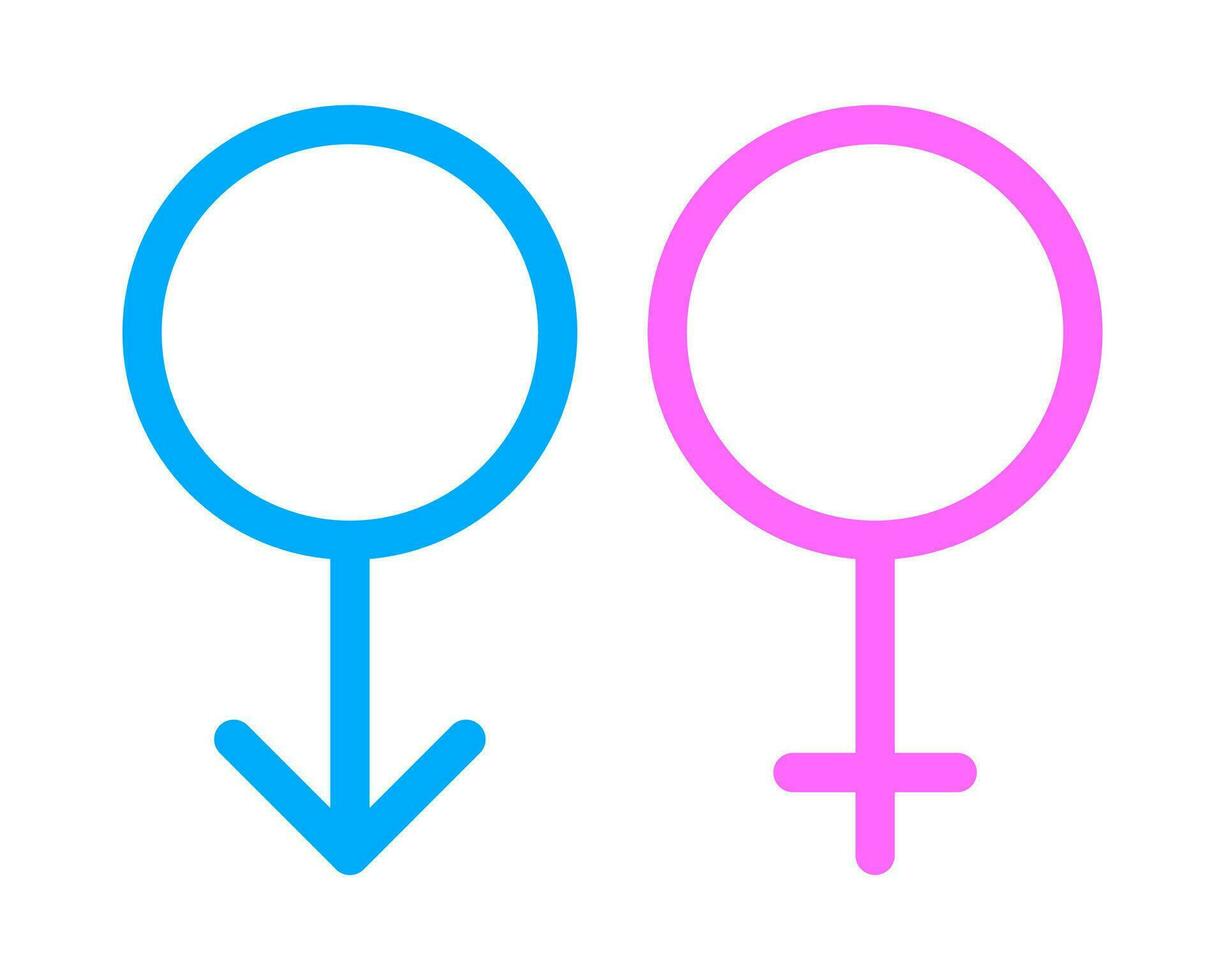 Male and female user avatar. Gentleman and lady toilet icons. Gender icons. Vector illustration.