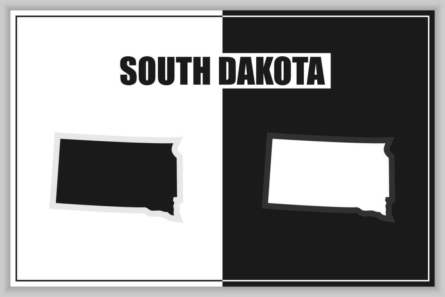 Flat style map of State of South Dakota, USA. South Dakota outline. Vector illustration