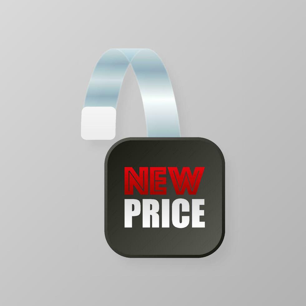 New Price tag. Advertising sale wobbler. Discount promotion. Vector illustration