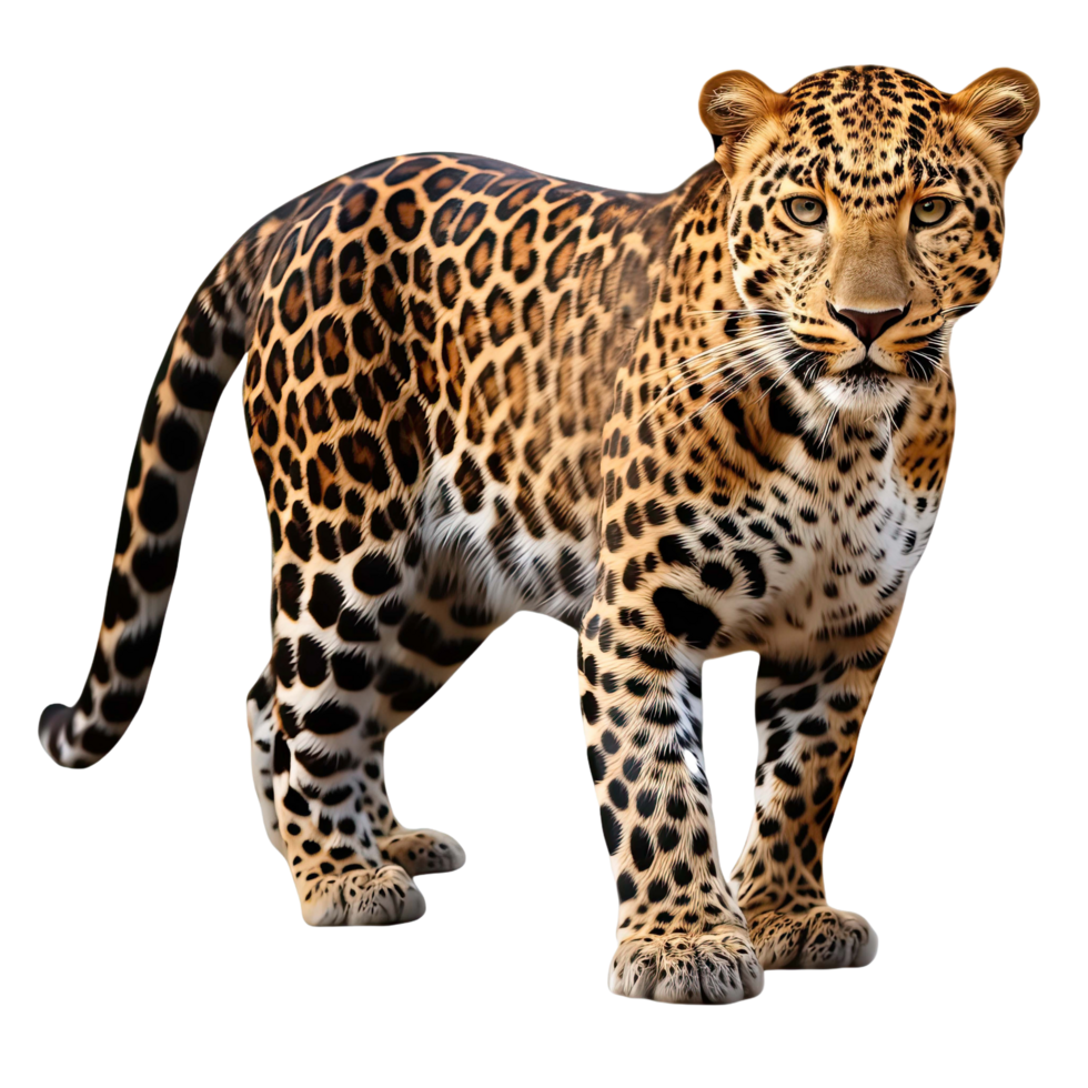 AI generated leopard on a transparent background png isolated