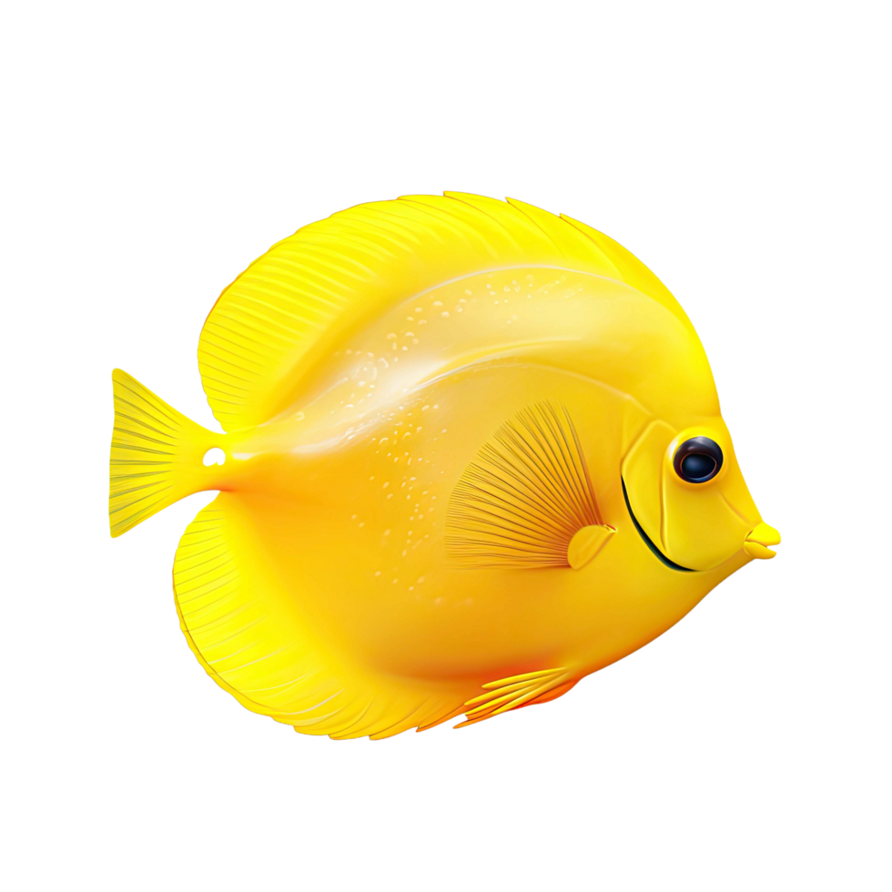 AI generated Yellow Tang Isolation on a transparent background png