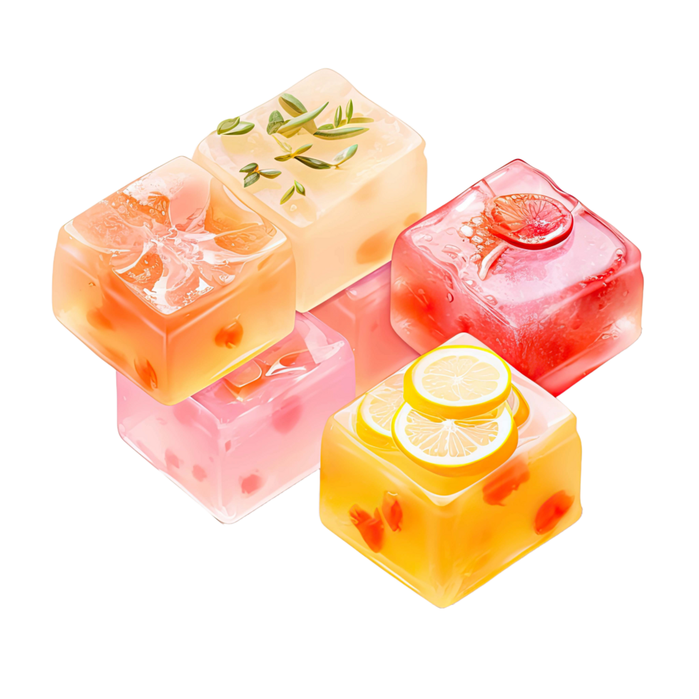 AI generated Assorted Handmade Soaps isolated on transparent background png