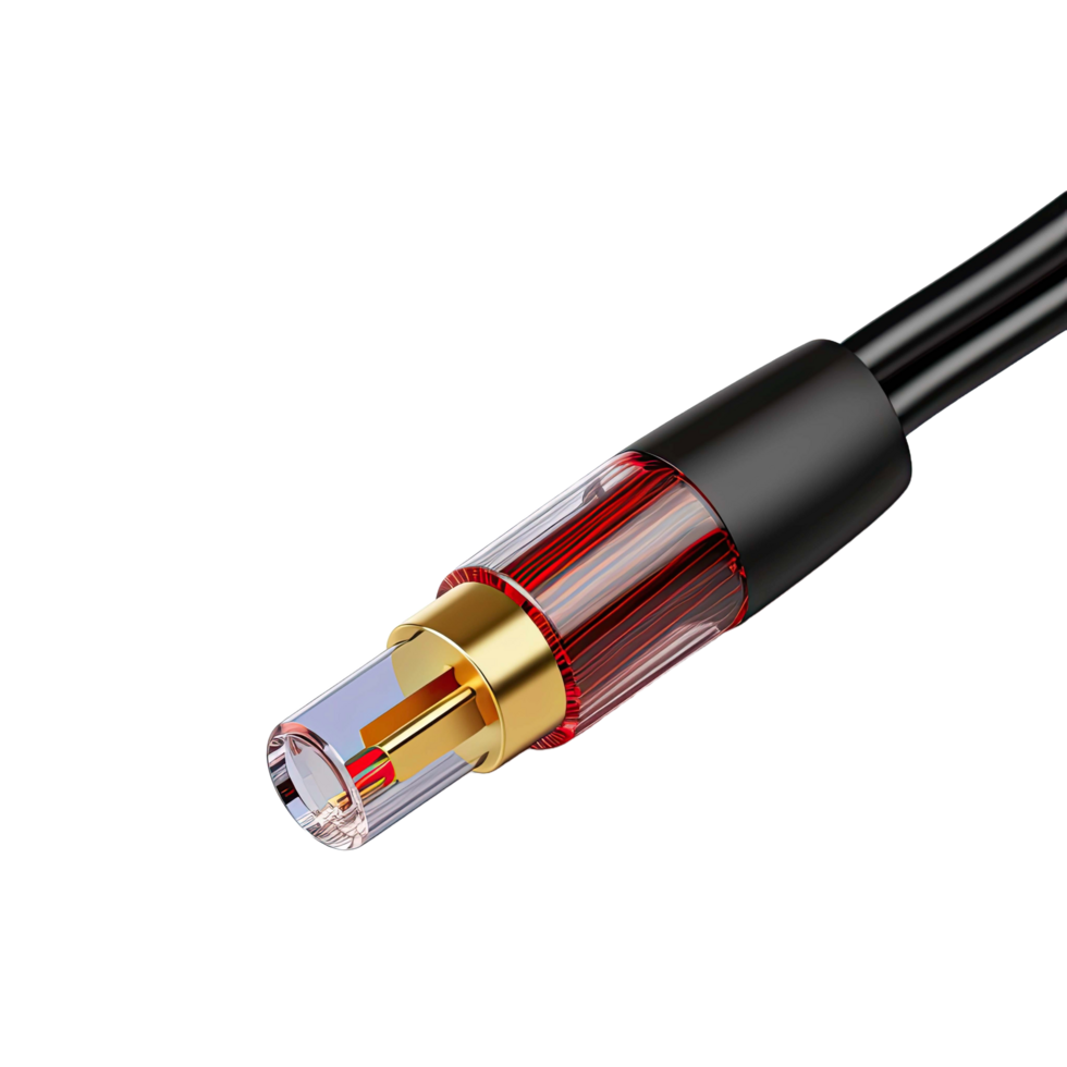 AI generated Coaxial cable showing detailed layers isolated on transparent background png