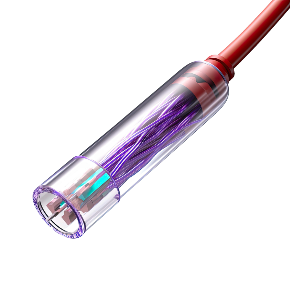 AI generated Coaxial cable showing detailed layers isolated on transparent background png