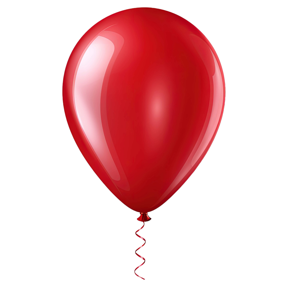 AI generated Red Balloon isolated on transparent background png