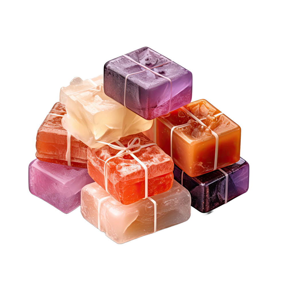 AI generated Assorted Handmade Soaps isolated on transparent background png