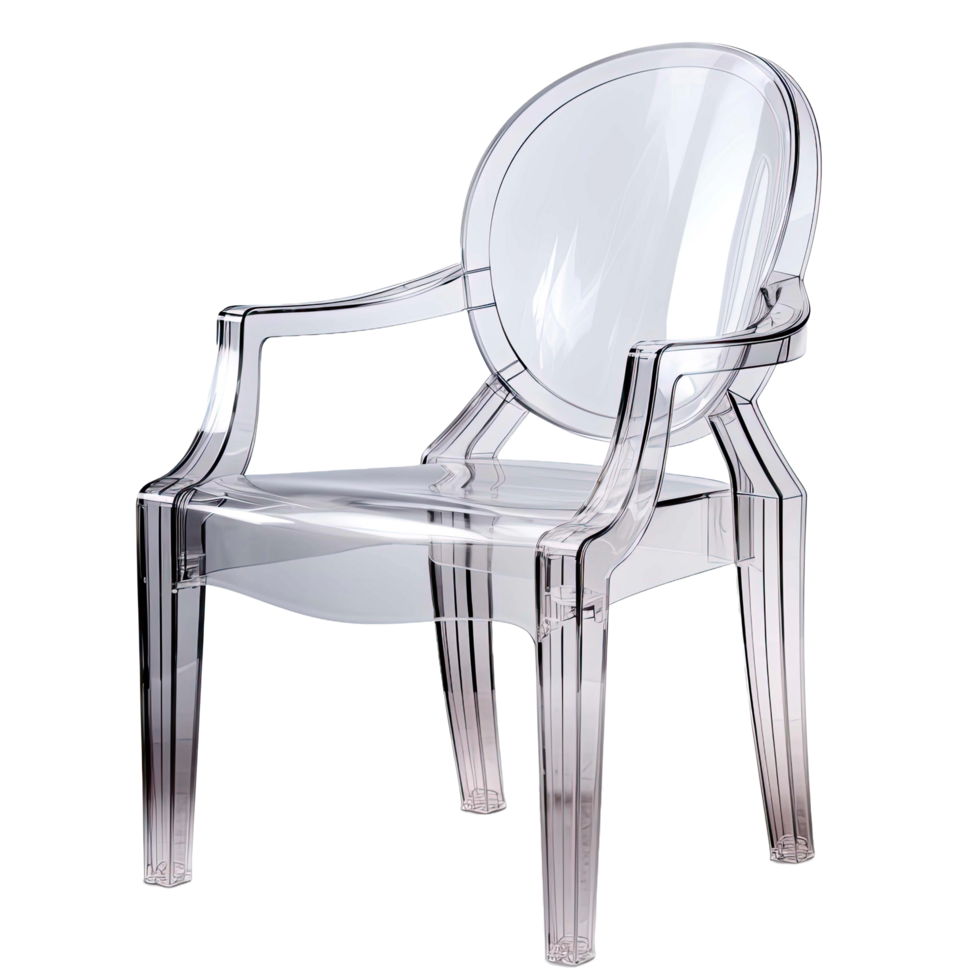 AI generated Transparent Ghost Chair isolated on Transparent background. png