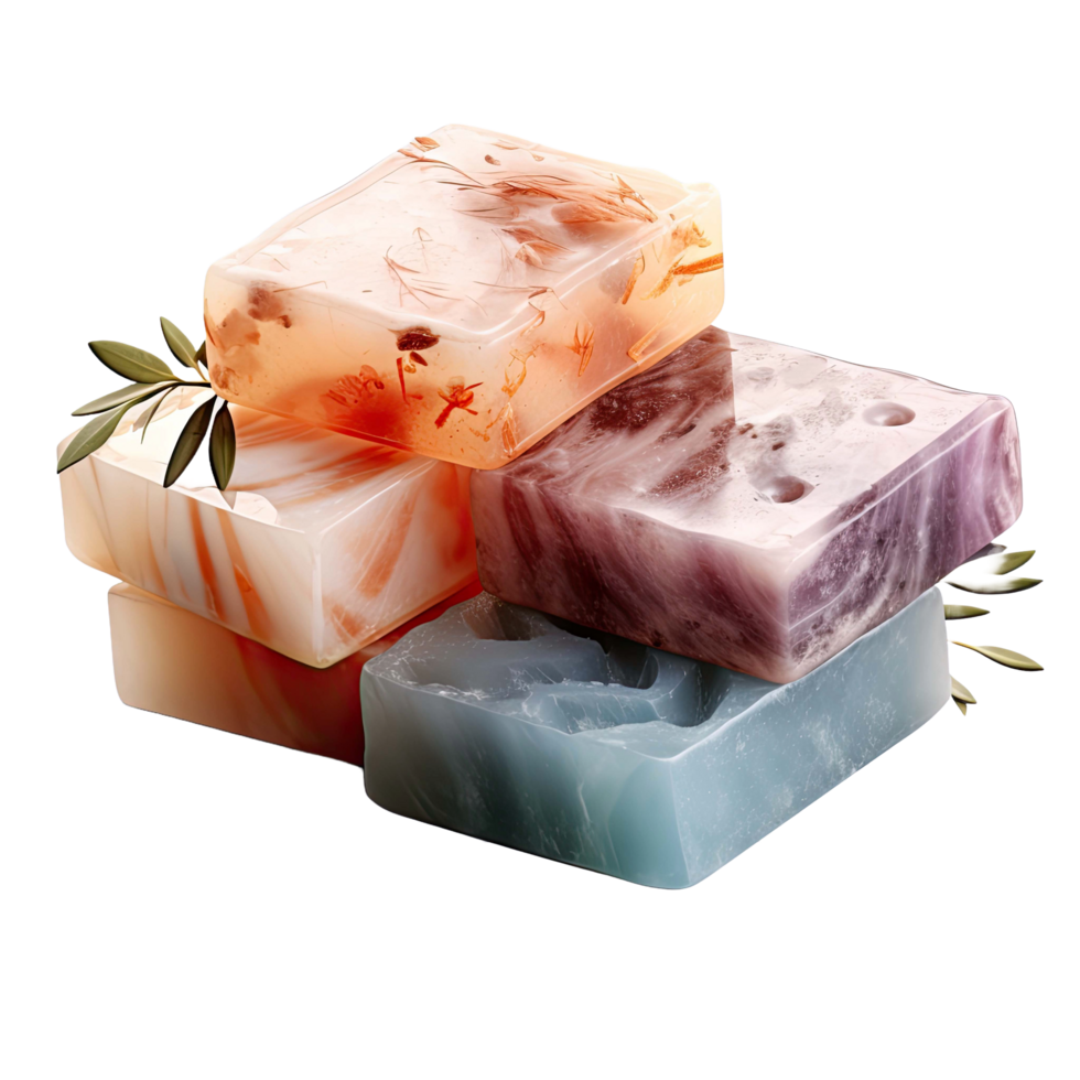 AI generated Assorted Handmade Soaps isolated on transparent background png