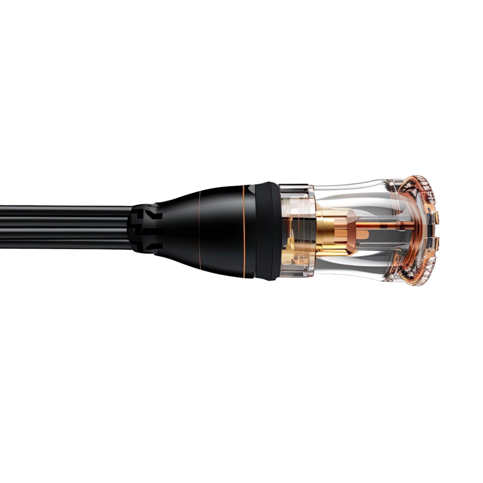 AI generated Coaxial cable showing detailed layers isolated on transparent background png