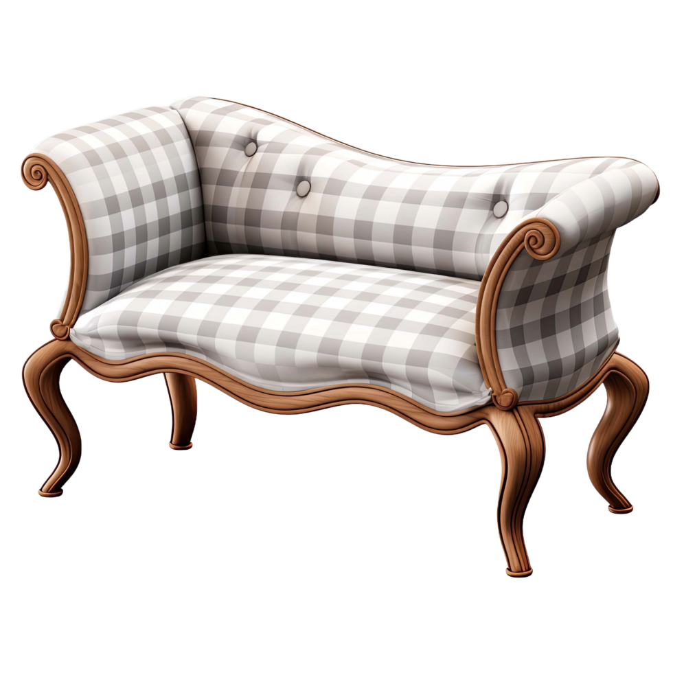 AI generated Upholstered bench isolated on a transparent background png