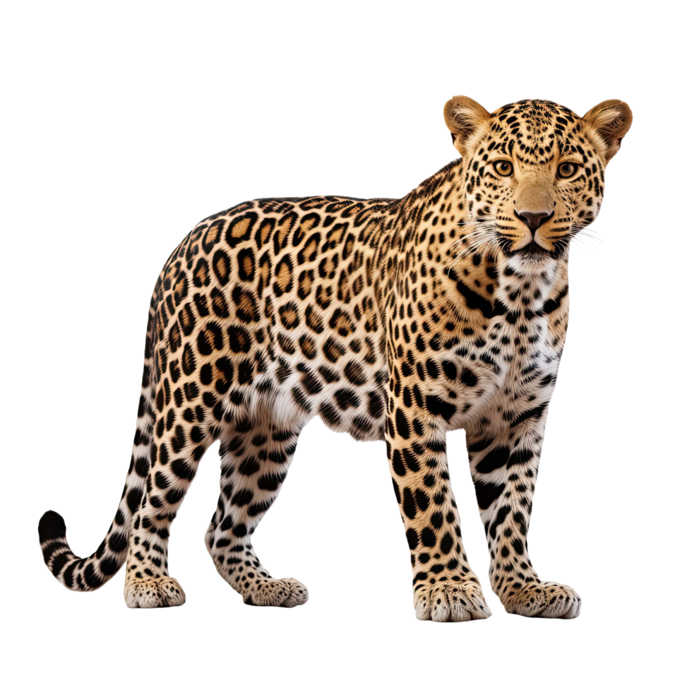 AI generated leopard on a transparent background png isolated