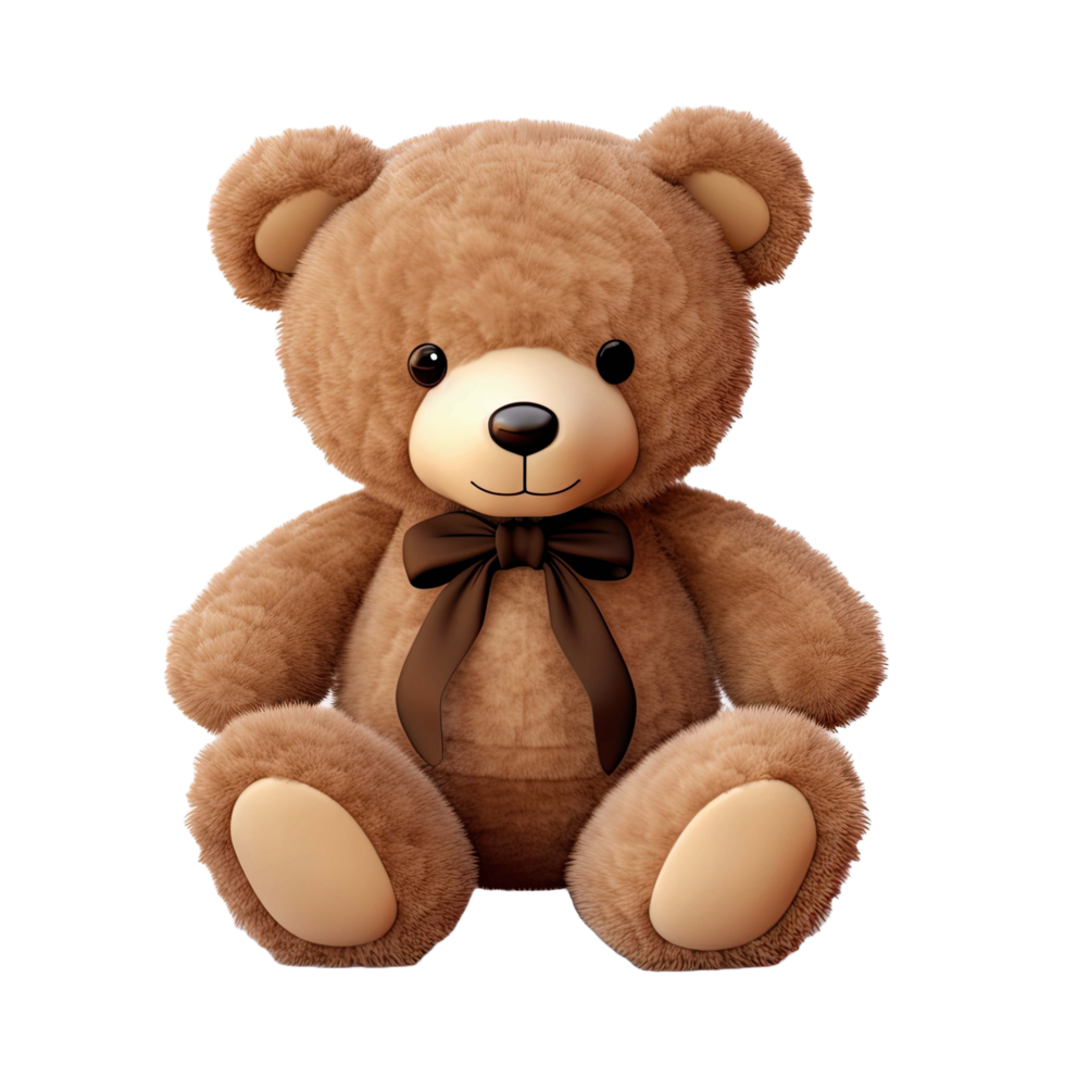 AI generated Bear plush toy isolated on transparent background png