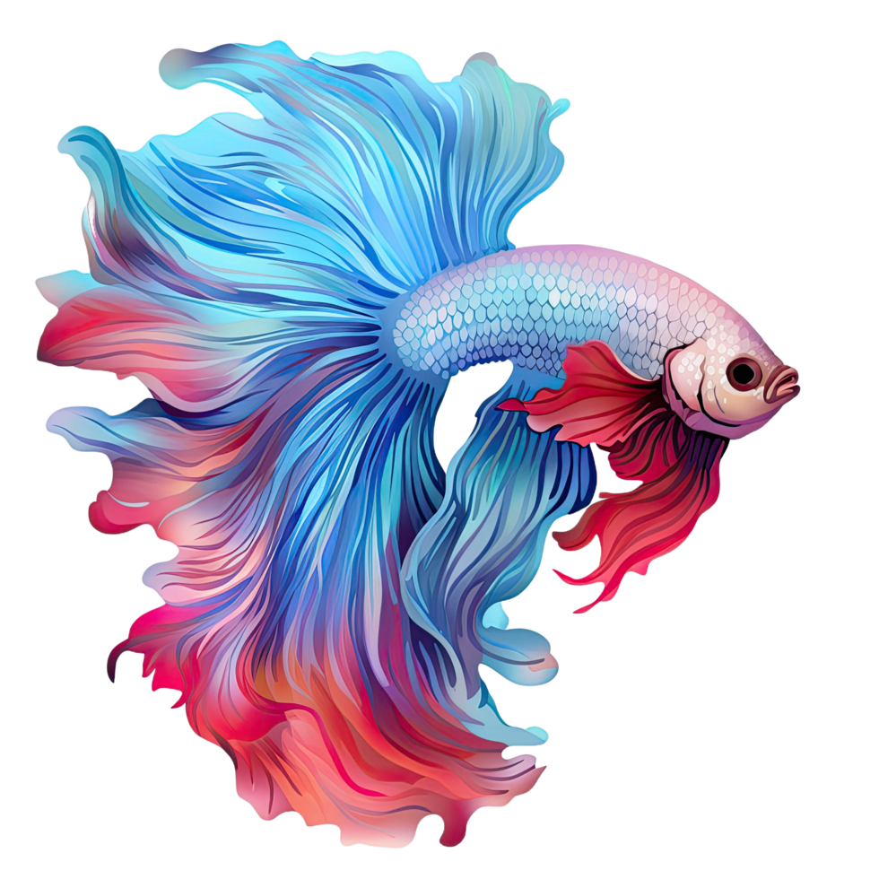 AI generated Betta fish, Siamese fighting fish isolated on transparent background. png