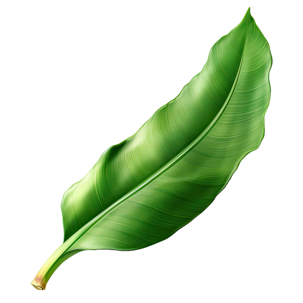 AI generated Green banana leaf isolated on transparent background png