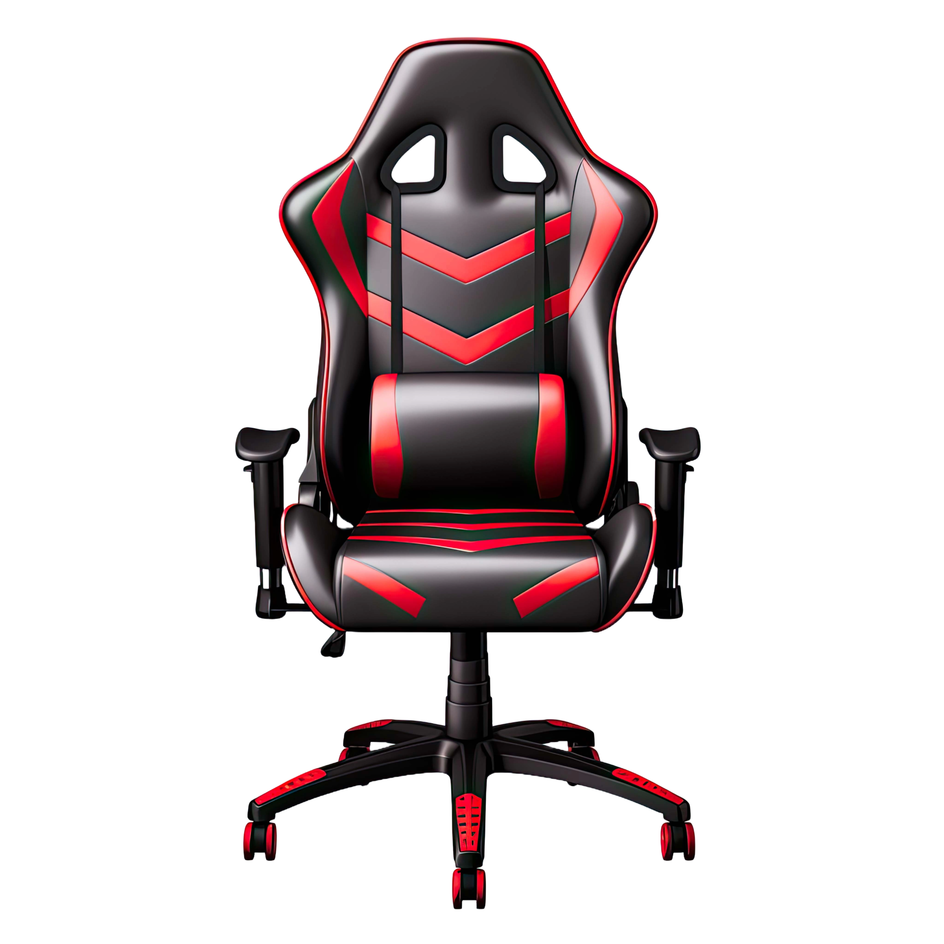 AI generated Black and red computer gaming chair isolated on a