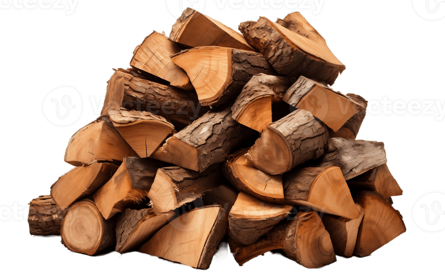 AI generated Firewood Logs Isolated on Transparent Background Generative AI png