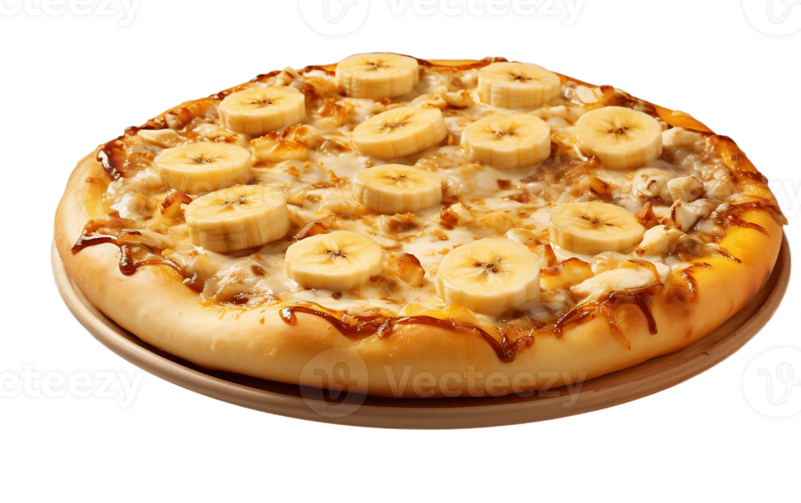 AI generated High-Quality Banana Pizza Isolated on Transparent Background png