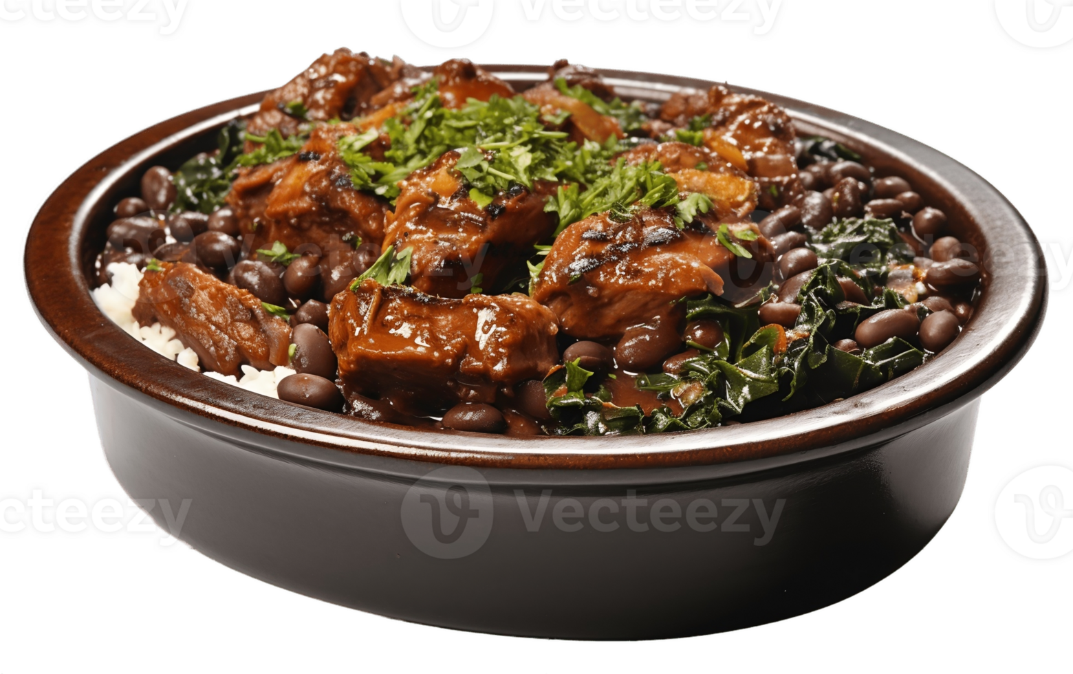 AI generated Traditional Brazilian Feijoada on Transparent Background Generative AI png