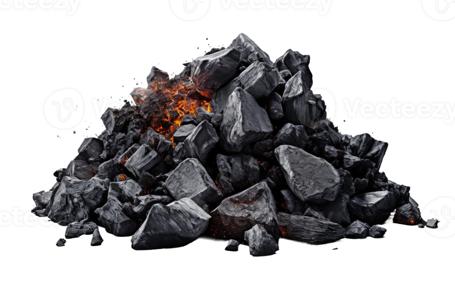 AI generated Black Coals on Transparent background png
