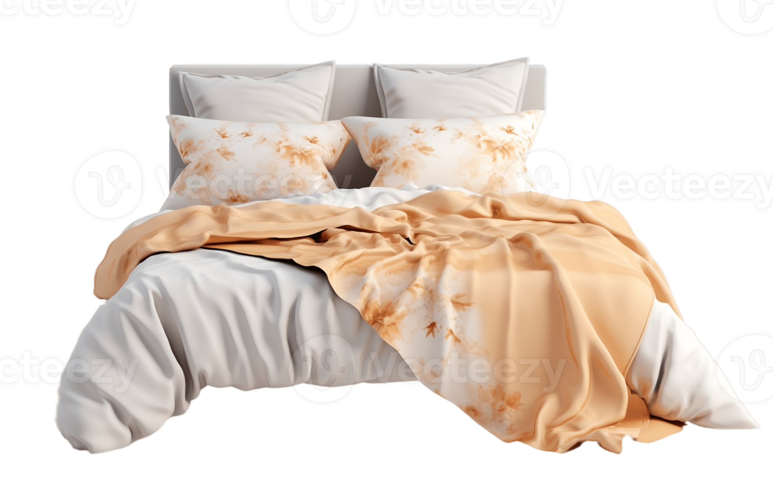 AI generated Clean Design Bed with Transparent Isolation Generative AI png