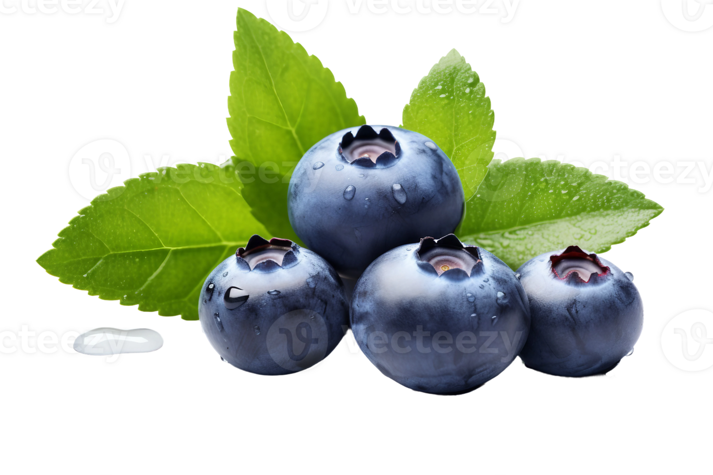 AI generated Blueberry on Transparent background png