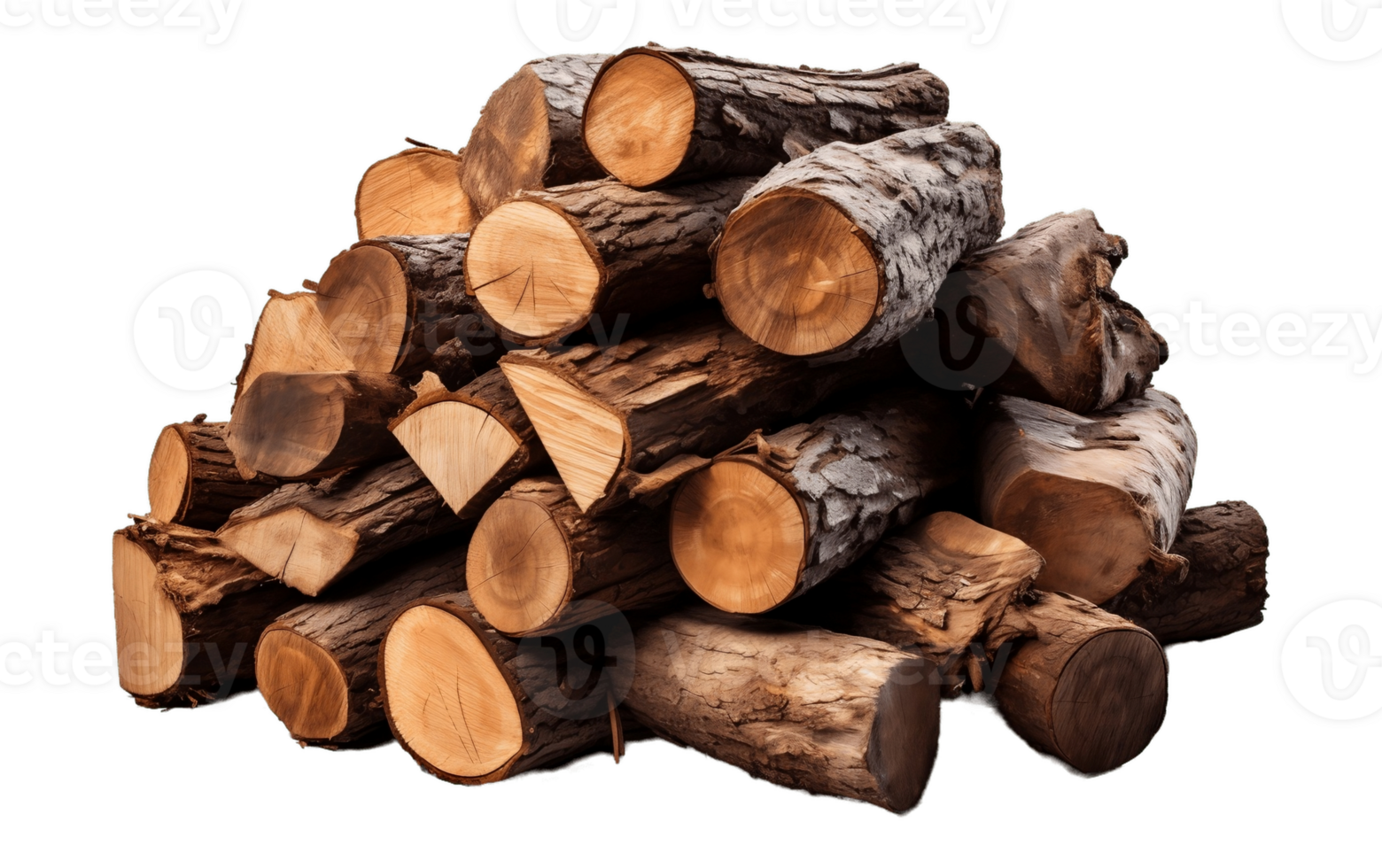 AI generated Pile of Firewood Isolated on Transparent Background png