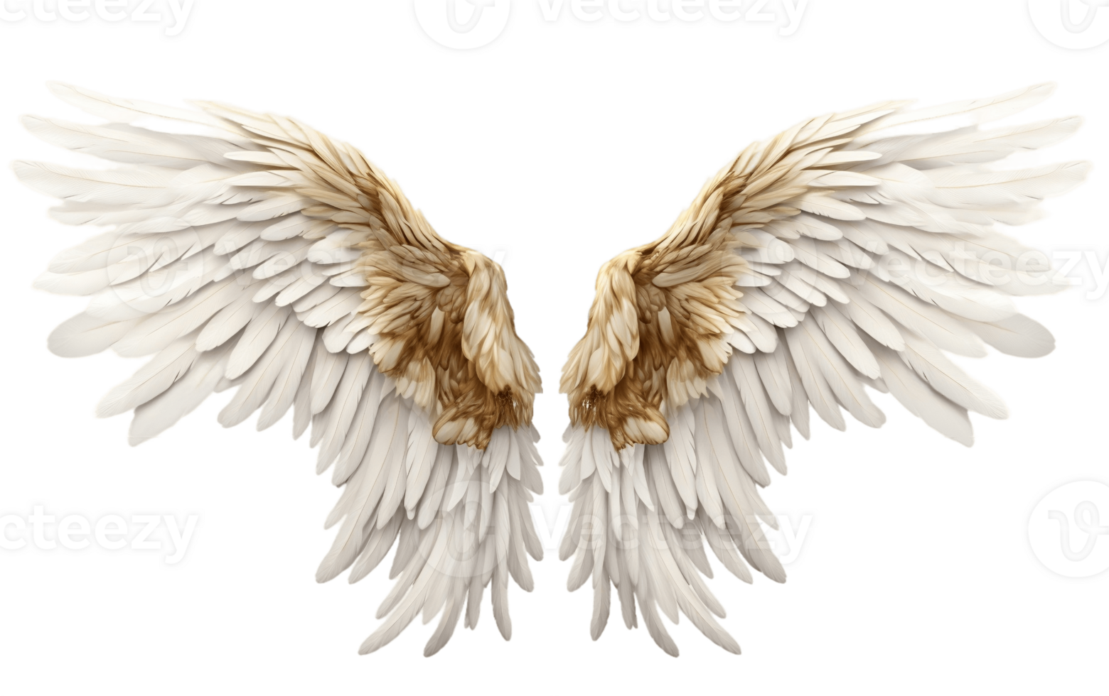 AI generated Clean Design Angel Wings with Transparent Isolation Generative AI png