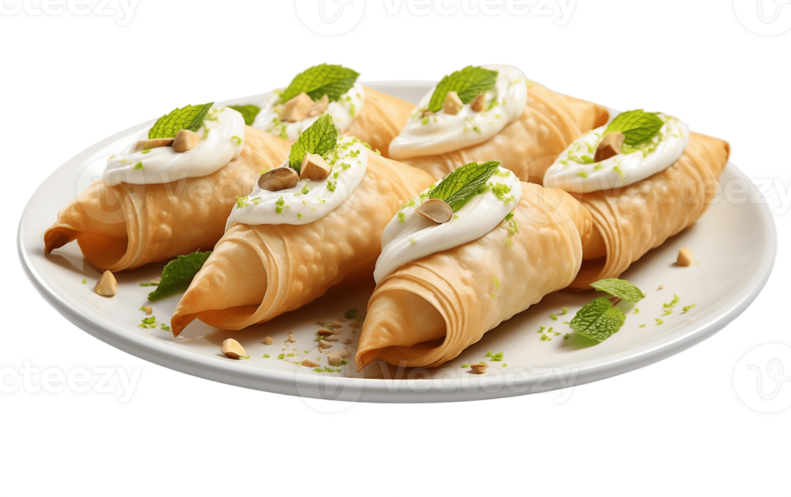 AI generated High Quality Atayef Isolated on Transparent Background Generative AI png