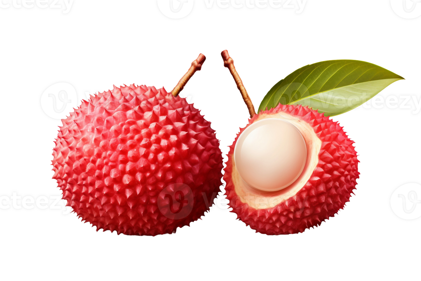 ai generado Fresco lychee Fruta en transparente antecedentes png