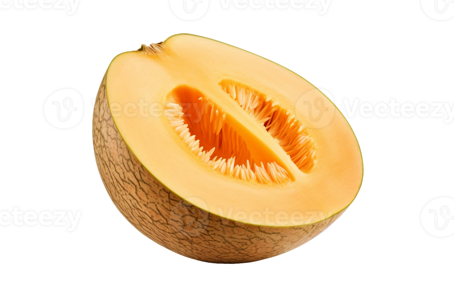 AI generated Vibrant Cantaloupe Slice on Transparent background png
