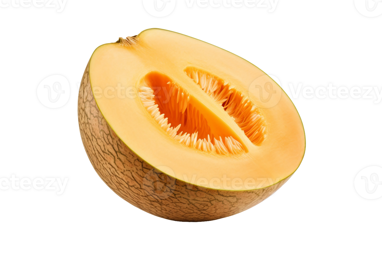 ai generado vibrante Cantalupo rebanada en transparente antecedentes png