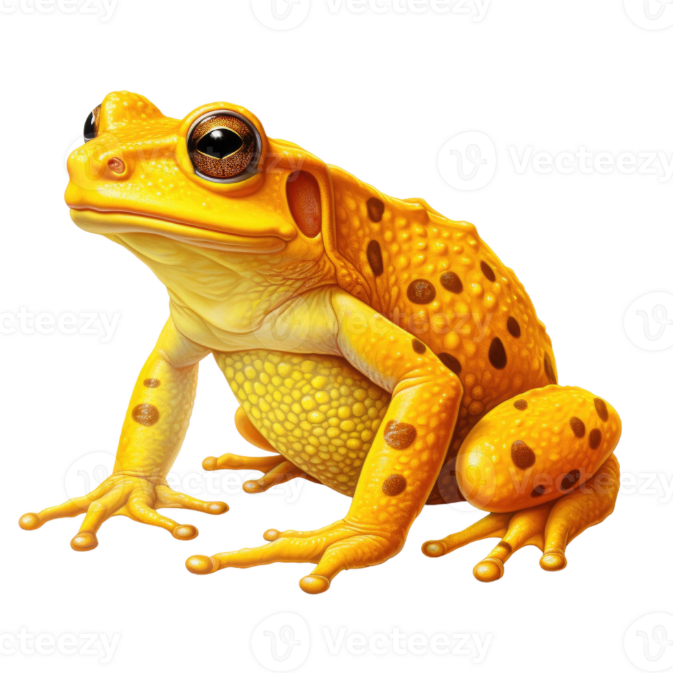 AI generated Golden Toad 3D, on transparent background. png