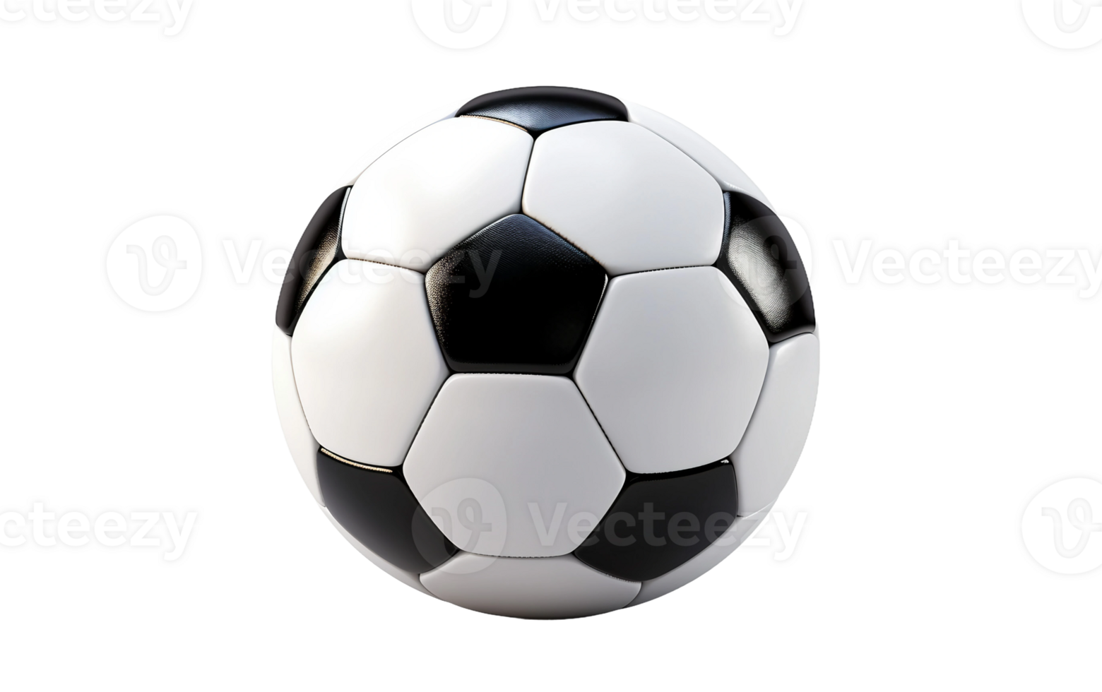 AI generated Black and White Soccer Ball on Transparent Background png