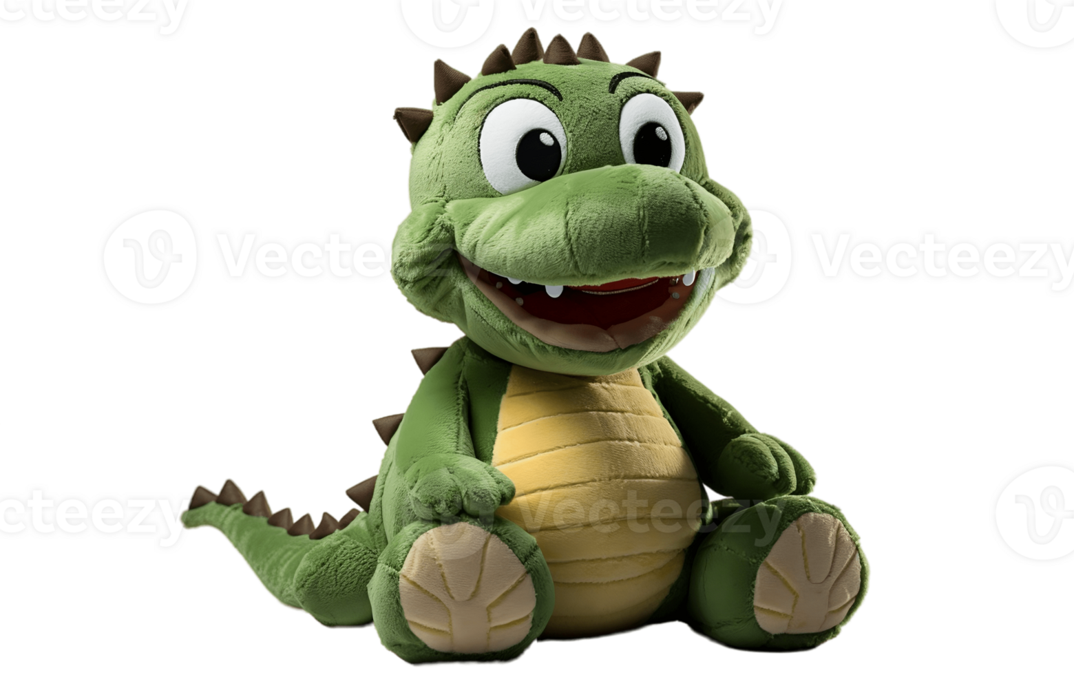 ai gerado crocodilo pelúcia brinquedo em transparente fundo png